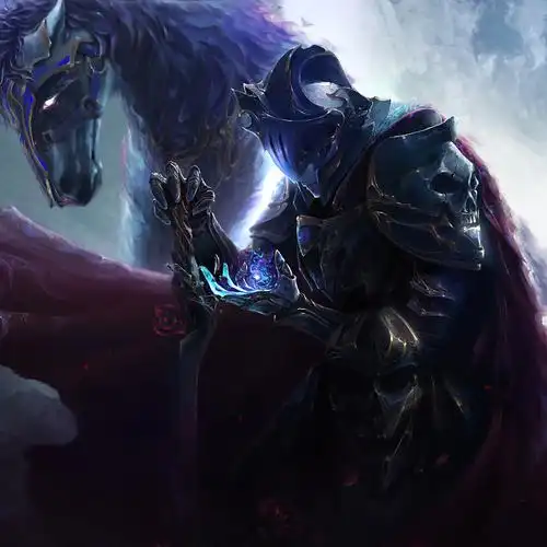 是一款非常帅气的骑士壁纸,画面为一名身穿高贵甲胄的魁梧骑士单膝