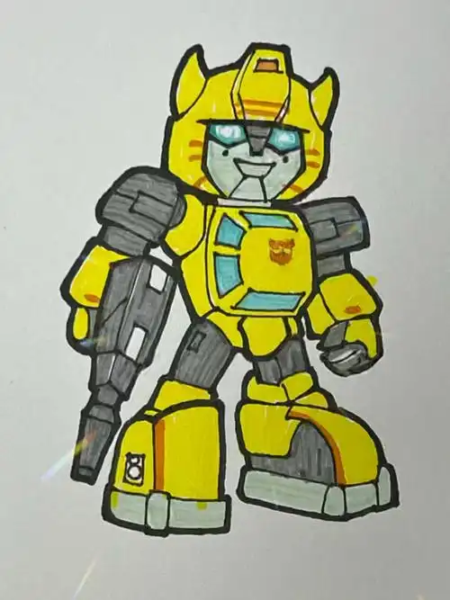 简笔画变形金刚大黄蜂