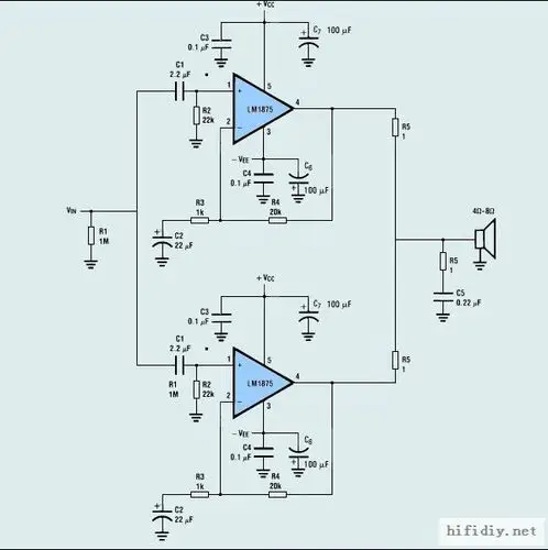 [ic后级] 求并联lm1875的电路