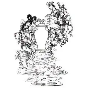 嫦娥与后羿线描画图片,图片,简笔画-学笔画