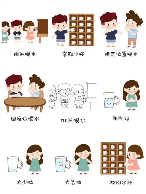 幼儿园喝水可打印素材