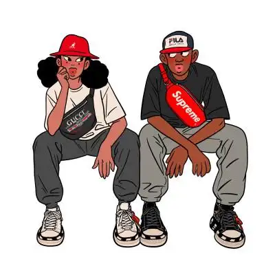 情侣头像嘻哈风格