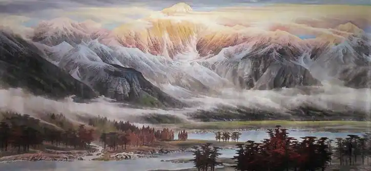 聚宝盆风水画-金山聚宝