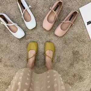 奶奶鞋女复古玛丽珍单鞋夏平底仙女一字扣豆豆鞋女夏2023年单鞋女