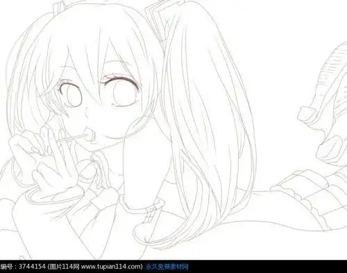 趴着的女娃娃简笔画