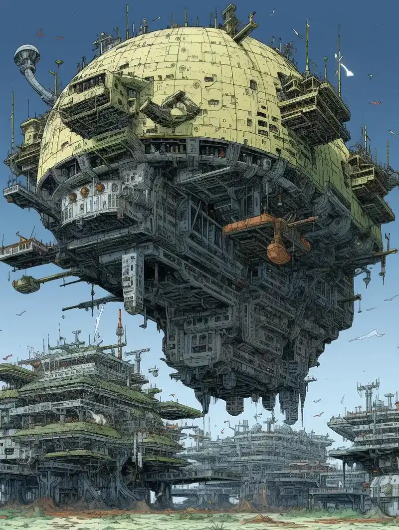 船.#绘画 #二次元 #美图分享 #插画 #科幻 - 抖音