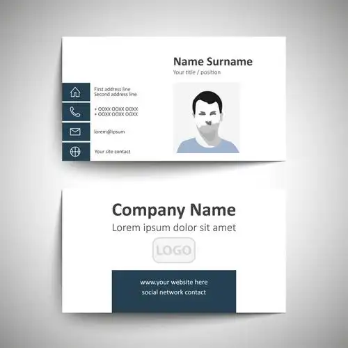 图片 模板 抽象矢量现代头像元素的现代名片设计