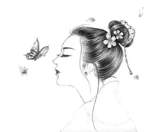 素描画古风美人教程