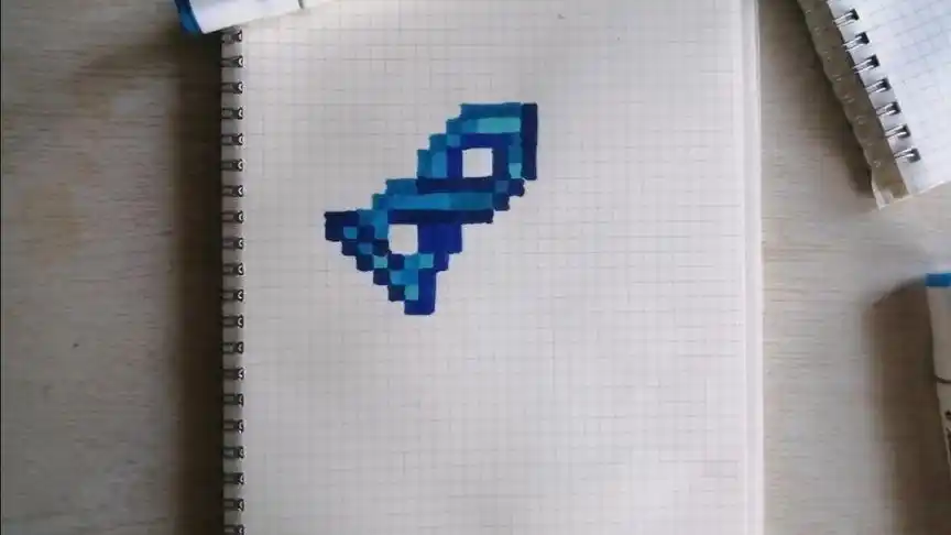 我的世界像素画之深蓝色燃料剑