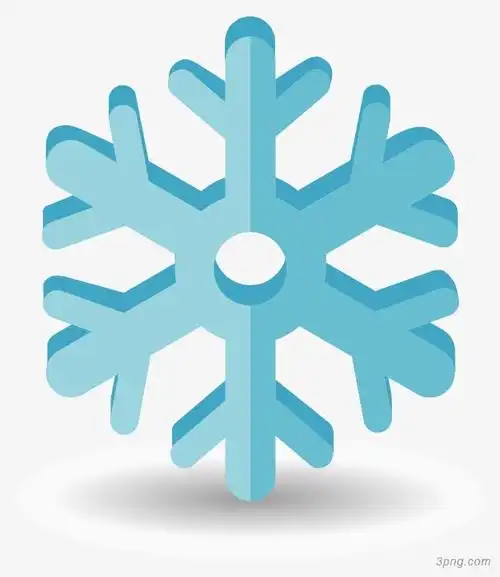 手绘冰蓝雪花图案png素材透明免抠图片-卡通手绘