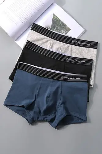 芬腾2019新款男士内裤男平角裤纯棉透气青年性感潮全棉短裤头裤衩