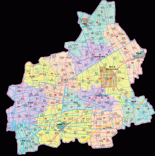 桐乡市行政区划地图