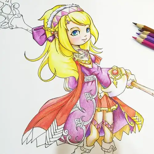 动漫人物角色 [ 女性人物彩铅绘画 ] |动漫|单幅漫画|鱼皮画生yokiko