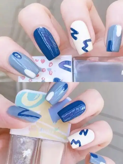 美甲攻略#百搭显白蓝色系美甲|简约气质雾霾蓝 营造清冷氛围感 97