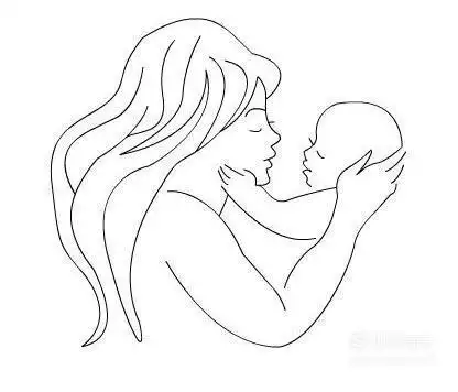 简笔画妈妈出生宝宝