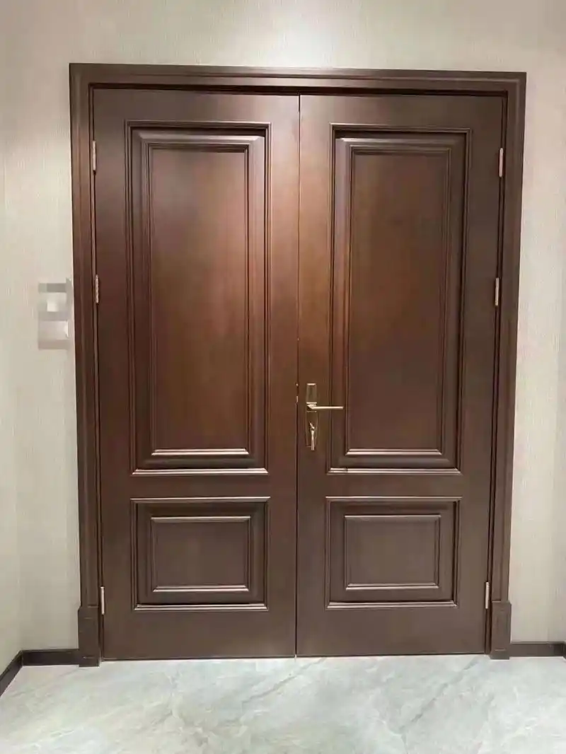 对开门实景回图 华鹤木门,since1956.