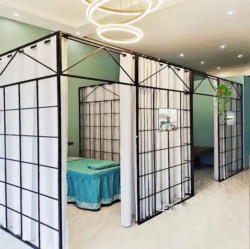 菩本铁艺屏风美甲店简易隔板房间隔断墙自己安装美容院落地移动玄关