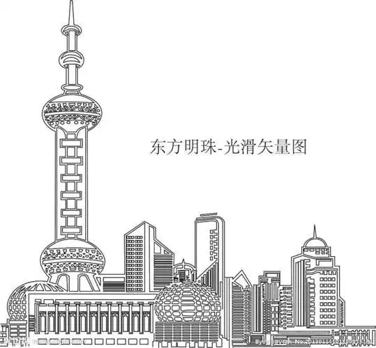 上海建筑简笔画 上海建筑简笔画图片