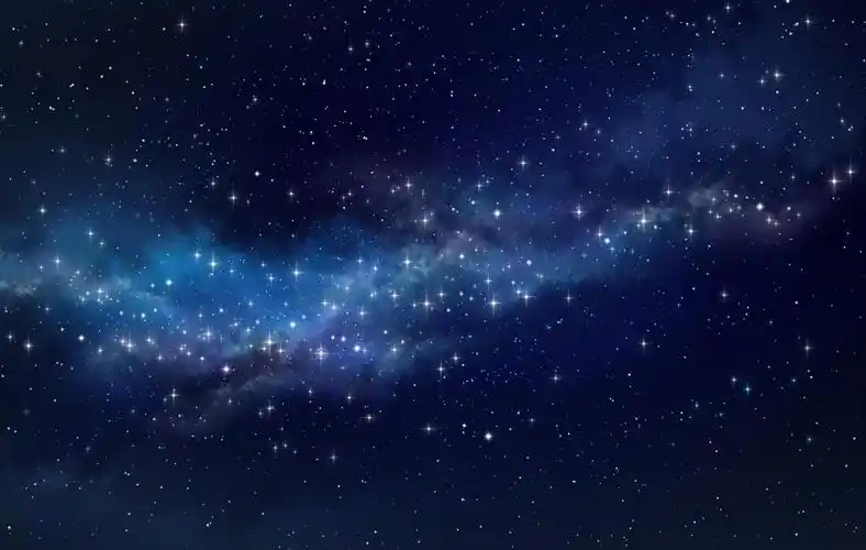 蓝色手绘唯美星空星星梦幻星空夜景展板背景手绘卡通圣诞节雪景装饰