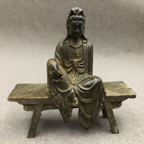 铜器 佛像 板凳佛 菩萨摆件 小号 家居 工艺