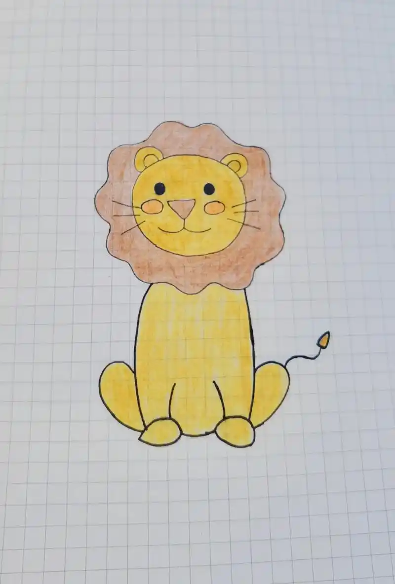 狮子简笔画.老虎是百兽之王,那么狮子呢?#简笔画 #画画 # - 抖音