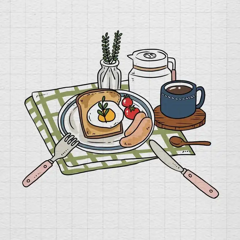 一份简餐简笔画.#图文伙伴计划 #艺术在抖音 - 抖音