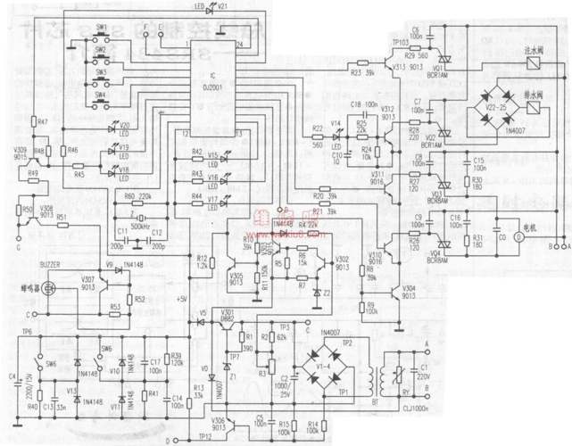 小天鹅全自动洗衣机电脑板电路图