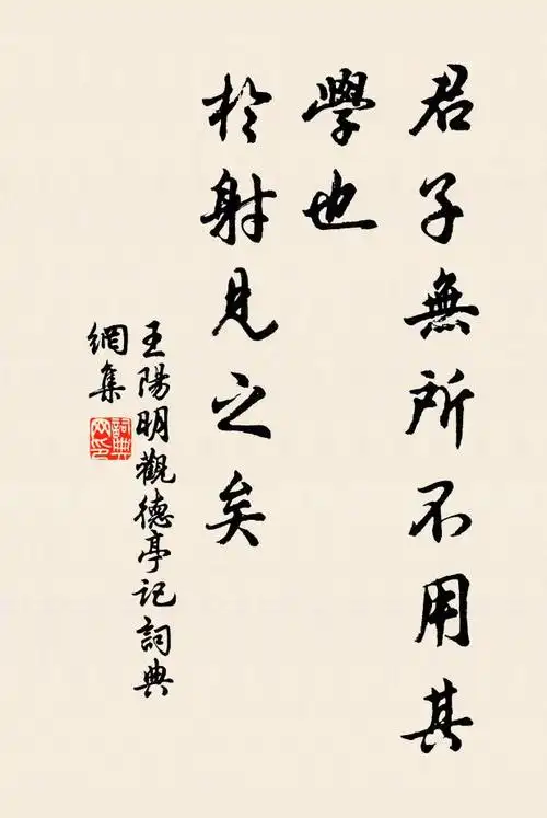 王阳明君子无所不用其学也,于射见之矣书法作品欣赏