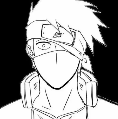 卡卡西半身简笔画