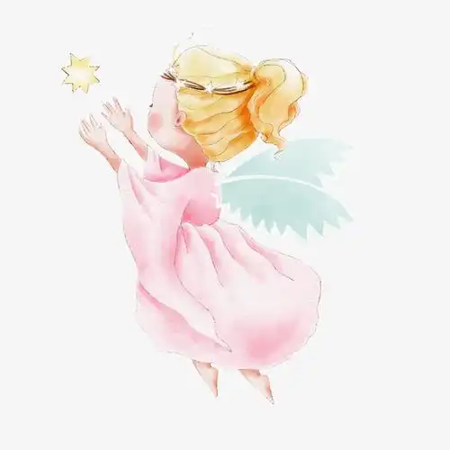 粉黄色飞翔的天使