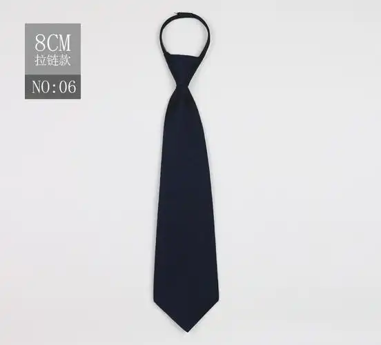 女士拉链领带纯色黑蓝红色正装职业制服懒人韩版易拉得8cm领带
