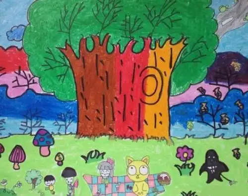 美丽的大自然儿童简笔画