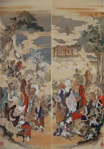 佛像狩野一信五百罗汉图东博本完整版