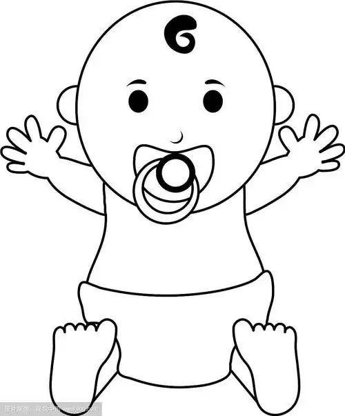 婴儿用奶嘴卡通孤立黑色和