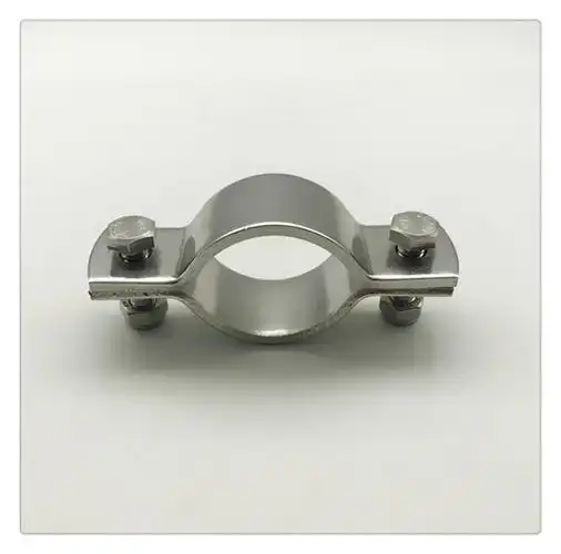 304不锈钢加厚无柄平板管支架管道固定管夹管卡管托管箍管管子夹