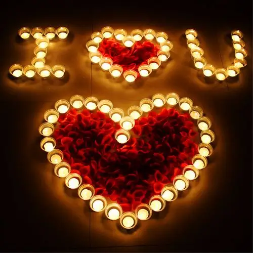 蜡烛浪漫套餐 表白求婚婚庆蜡烛 心形蜡烛创意情人节礼物 送图纸