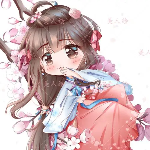 q版卡通 可爱 高端精致风人物设计 结婚节日礼物 游戏杂志 现代古风萌