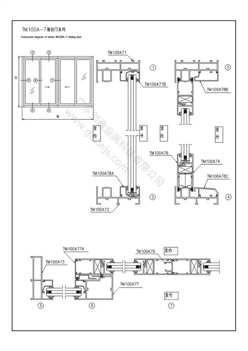 坚美【19】tm100a单轨推拉门-铝型材厂家 铝材加工 工业铝型材 门窗