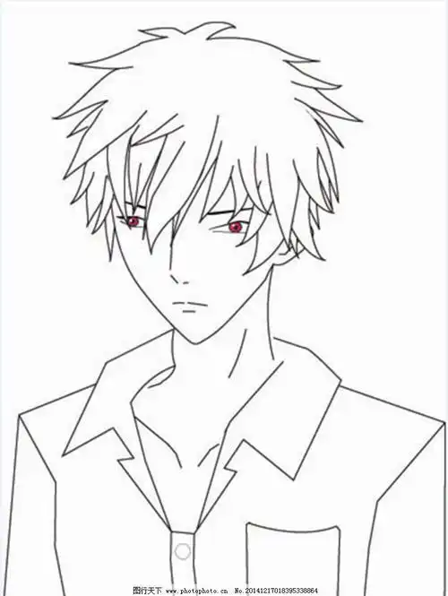 帅气冷漠简笔画动漫人物简笔画 《犬夜叉》系列 临摹练习的绝佳选择