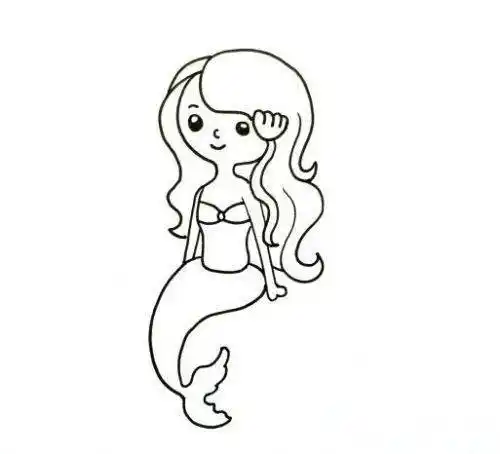 美人鱼公主简笔画 人鱼公主怎么画