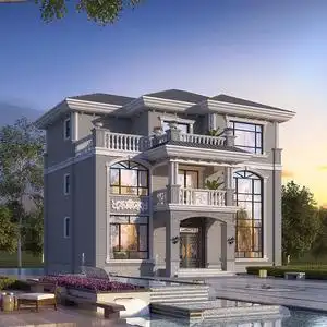 c875三层欧式豪华高端别墅设计图纸新农村网红自建房三楼复式洋房