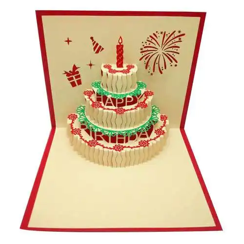 闺蜜感谢小卡片 送男生女生 韩国创意生日礼物 立体 3d 生日贺卡