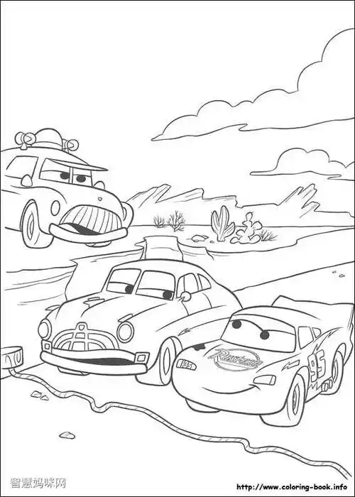 赛车总动员线稿图片3