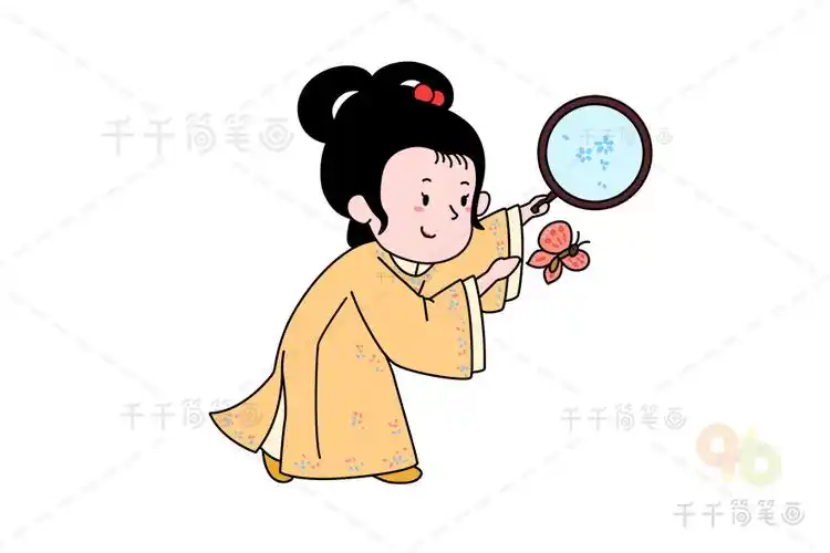 红楼梦薛宝钗简笔画