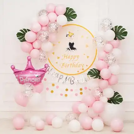 女孩背景墙布置百天气球男孩网红场景装饰生日气球