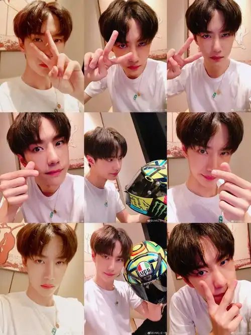 王一博的九宫格自拍