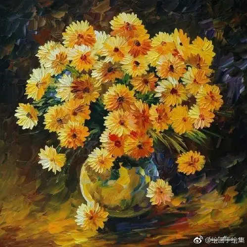 油画作品欣赏,雏菊