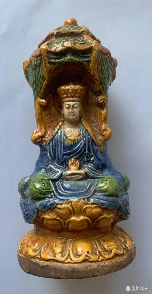 辽三彩三面佛(释迦牟尼佛,地藏王菩萨,观世音菩萨)