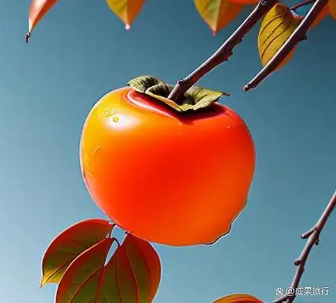红彤彤的柿子成熟了的景象:愿大家事事如意,美好相伴