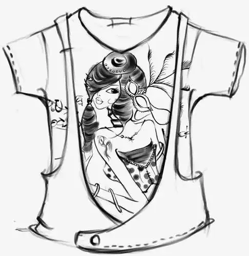 黑白设计t恤服装免抠素材免费下载_觅元素51yuansu.com